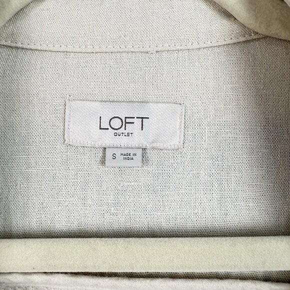 LOFT Outlet Women’s S Beige Linen‎ Blend Belted Jacket Lightweight Blazer - Picture 7 of 9